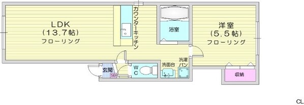 北３４条駅 徒歩5分 2階の物件間取画像